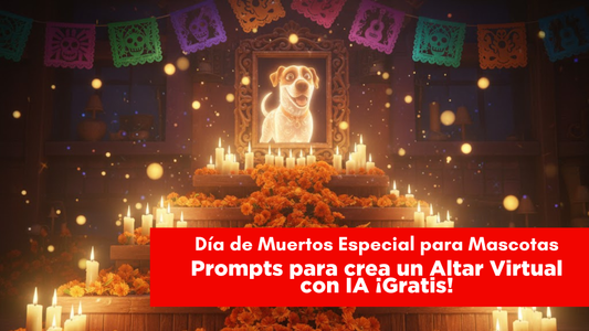 Día de Muertos Especial para Mascotas: Prompts para crea un Altar Virtual con IA ¡Gratis!