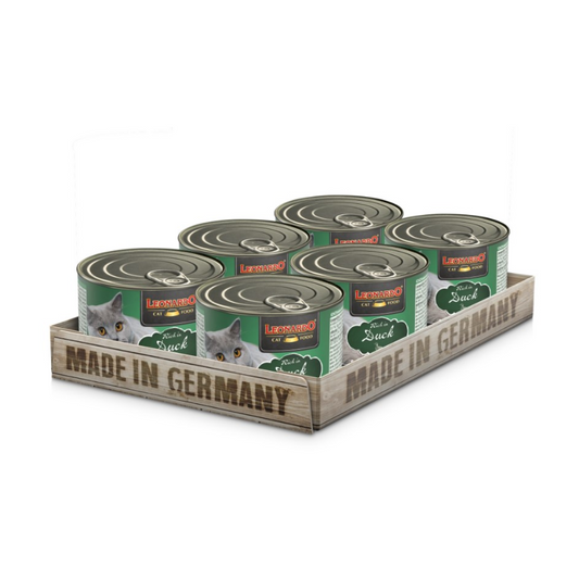 Leonardo - Lata Gato Quality Selection Adulto Pato (6 unidades)