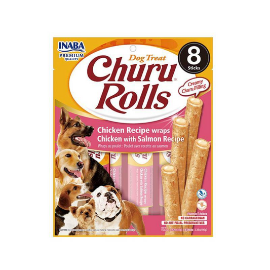 Churu Rolls Perro - Pollo y Salmón (8 unidades)