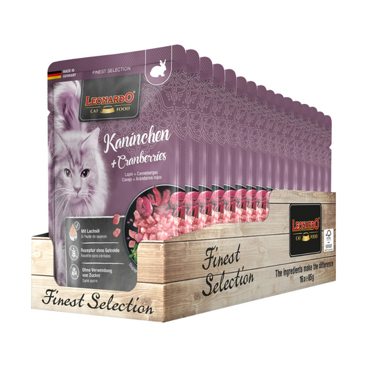 Leonardo - Sachet Gato Conejo y Arándano (Caja 16 Unidades)