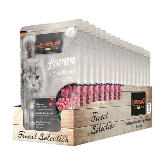 Leonardo - Sachet Gato Cordero y Arándano (Caja 16 Unidades)