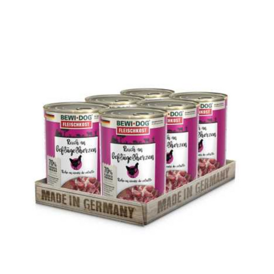 Caja Lata BewiDog Rico Corazón de Ave X6