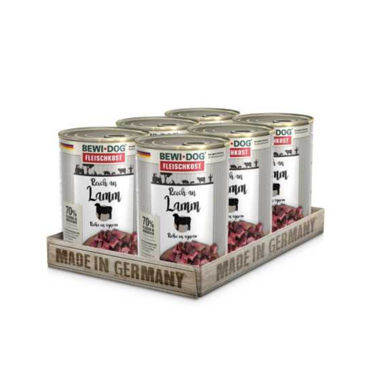 Caja Lata BewiDog Rico en Cordero X6 Unidades