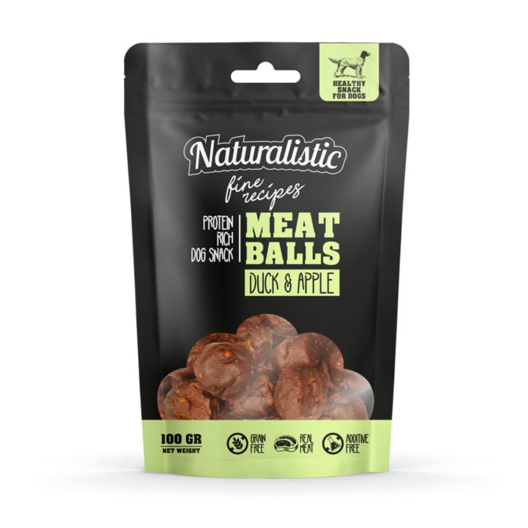 Naturalistic Snack Meat Balls Duck Apple