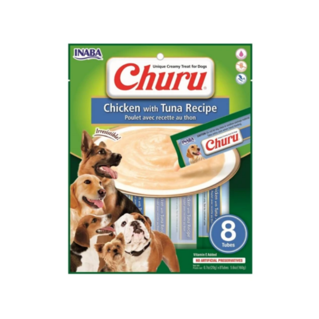 Caja Churu Dog Pollo y Atún X6 Sobres (De 4 y 8 Tubos)