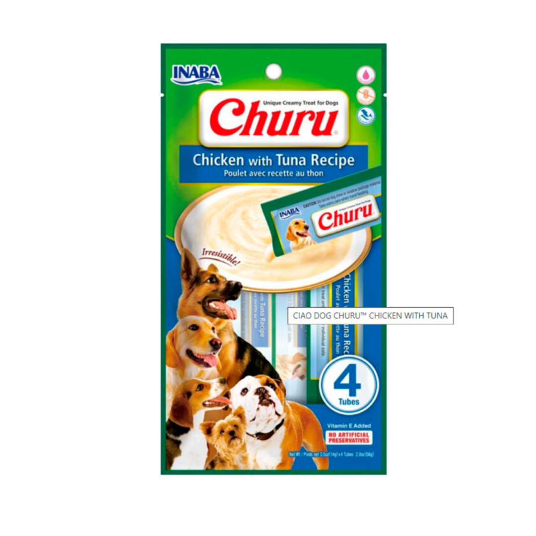 Caja Churu Dog Pollo y Atún X6 Sobres (De 4 y 8 Tubos)