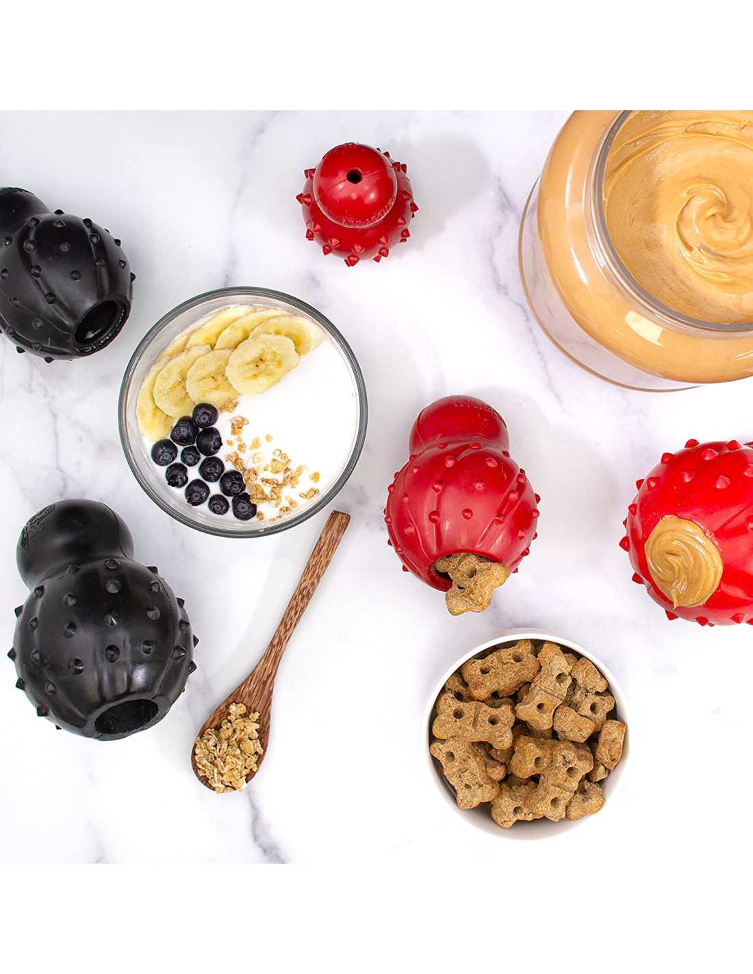 Juguete masticable 3 en 1  Nylabone Strong Chew – rellenable, congelable y con sabor a tocino