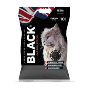 Arena Sanitaria London Cats Black Carbón Activado 10Kg